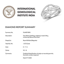 Load image into Gallery viewer, 0.72 Carat Genuine White Diamond 14K White Gold Ring (E-F-G Color, VS-SI Clarity)
