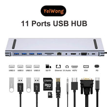 将图片加载到图库查看器，11-in-1 Dock USB C Hub
