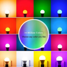 Load image into Gallery viewer, 110V 220V Bluetooth E27 RGBW LED Bulb Lights 5W 10W 15W RGB Lampada Changeable Colorful RGBWW LED Lamp With Remote+Memory Mode  Smart Light Bulbs, RGBCW Color Changing Light Bulb Dimmable, 7W A19 led Bulb 60W Equivalent, Smart Bulbs That Work
