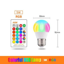 Load image into Gallery viewer, 110V 220V Bluetooth E27 RGBW LED Bulb Lights 5W 10W 15W RGB Lampada Changeable Colorful RGBWW LED Lamp With Remote+Memory Mode  Smart Light Bulbs, RGBCW Color Changing Light Bulb Dimmable, 7W A19 led Bulb 60W Equivalent, Smart Bulbs That Work
