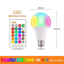 Load image into Gallery viewer, 110V 220V Bluetooth E27 RGBW LED Bulb Lights 5W 10W 15W RGB Lampada Changeable Colorful RGBWW LED Lamp With Remote+Memory Mode  Smart Light Bulbs, RGBCW Color Changing Light Bulb Dimmable, 7W A19 led Bulb 60W Equivalent, Smart Bulbs That Work
