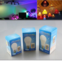 将图片加载到图库查看器，110V 220V E27 RGB LED Bulb Lights 5W 10W 15W RGB Lampada Changeable Colorful RGBW LED Lamp With IR Remote Control+Memory Mode RGB LED Light Bulbs, 10W LED Color Changing Light Bulb with Remote Control
