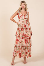 Load image into Gallery viewer, New Summer Layered Floral Sweetheart Neck Maxi Dress For Women – Romantic and Feminine Floral Dress with Layered Skirt
