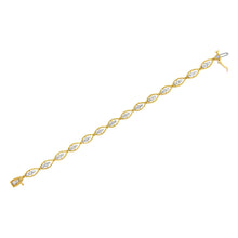 Load image into Gallery viewer, 10K Yellow Gold Plated .925 Sterling Silver 1 cttw Prong Set Round-Cut Diamond Link Bracelet (J-K Color, I1-I2 Clarity) - 7.25"
