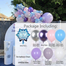 将图片加载到图库查看器，114pcs Snowflake Aluminum Foil Balloon Garland Kit Including Purple White Pink &amp; Rose Gold Confetti Balloons Kit For Wedding Birthday Baby Shower Party Decoration
