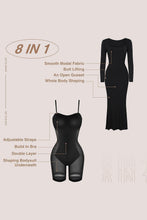 Load image into Gallery viewer, Caramel Built-In Shapewear Dress Square Neck Long Sleeve Maxi Dress Elegant Shapewear Dress For Women
