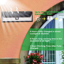 将图片加载到图库查看器，118 LEDs Solar Wall Light Outdoor Motion Sensor Lamp
