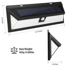 将图片加载到图库查看器，118 LEDs Solar Wall Light Outdoor Motion Sensor Lamp
