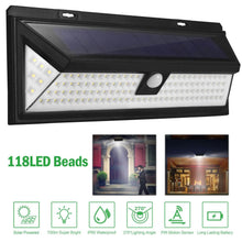 将图片加载到图库查看器，118 LEDs Solar Wall Light Outdoor Motion Sensor Lamp
