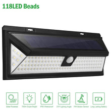 将图片加载到图库查看器，118 LEDs Solar Wall Light Outdoor Motion Sensor Lamp
