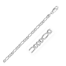 Load image into Gallery viewer, 3.8mm 14k White Gold Solid Figaro Chain
