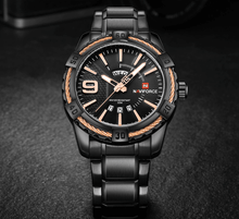 Load image into Gallery viewer, Men's  Luxury Stainless steal Waterproof Watch With Day And Date Display Unique Design Perfect Gift In Modern Metal Men  Wrist Watch Design
