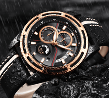Load image into Gallery viewer, Men's Waterproof Sports  Watch With Leather Belts, Chronometers Day View Fluorescent Pointers Unique Design Perfect Gift
