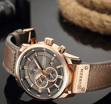 Load image into Gallery viewer, Men's Waterproof Elegant Sport Watch With Chronometers Day View, Leather  Belts And Hardlex Scratch Resistant Glass Perfect Gift For Him
