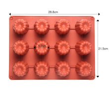 将图片加载到图库查看器，12 Cavity Silicone Mold Cake Mold Muffin Cupcake Baking Tray Dessert Pastry Cake Decorating Tools Nonstick Cannel Mold Baking Cake Pan For Bread Muffin Cake Baking Pan Kitchen Baking Molds
