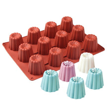 将图片加载到图库查看器，12 Cavity Silicone Mold Cake Mold Muffin Cupcake Baking Tray Dessert Pastry Cake Decorating Tools Nonstick Cannel Mold Baking Cake Pan For Bread Muffin Cake Baking Pan Kitchen Baking Molds
