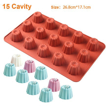将图片加载到图库查看器，12 Cavity Silicone Mold Cake Mold Muffin Cupcake Baking Tray Dessert Pastry Cake Decorating Tools Nonstick Cannel Mold Baking Cake Pan For Bread Muffin Cake Baking Pan Kitchen Baking Molds
