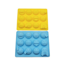 Load image into Gallery viewer, 12 Emoticons Ice Mould Silicone Baking Mold Cake Candy Chocolate Sugar Ice Pastry Food Mold Funny Multifunction Kitchen Bar Tool Silicone Emoji Molds Flexible Molds Kitchen Accessories
