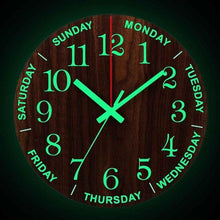 将图片加载到图库查看器，12 Inch Luminous Wall Clock Wall Clock Luminous Wall Clock Wood Silent Light in Dark Night Nordic Fashion Wall Clock Non Ticking Clock with Night Light Wood Silent light in dark night Nordic Fashion Wall Clock Non Ticking Clock With Night Light
