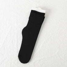 Load image into Gallery viewer, 1/2 Pairs Girls Thin Socks Pack Harajuku Cute Long Frilly Socks Casual Soft Nylon High Elastic Solid White Purple Solid Color Stylish Casual Socks For Men And Women
