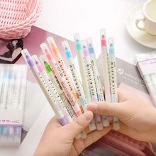 Load image into Gallery viewer, 12-Piece: Cute Double Head Fluorescent Pen Highlighters Set
