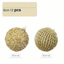 Load image into Gallery viewer, 12-Piece Set:  Large Sparkling Glittering Sequins Foam Ball Ornaments
