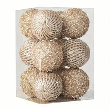 Load image into Gallery viewer, 12-Piece Set:  Large Sparkling Glittering Sequins Foam Ball Ornaments
