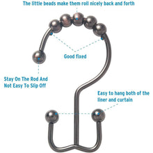将图片加载到图库查看器，12-Piece Set: Titanker Shower Curtain Hooks Rings
