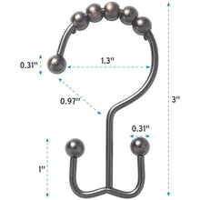 将图片加载到图库查看器，12-Piece Set: Titanker Shower Curtain Hooks Rings
