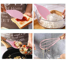 将图片加载到图库查看器，12-Piece: Wood Handle Silicone Kitchenware
