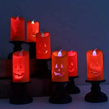 Load image into Gallery viewer, 12-Pieces: Halloween LED Pumpkin Chandelier Candles
