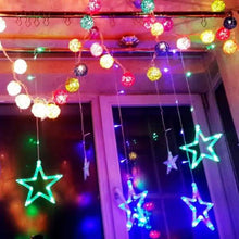 Load image into Gallery viewer, 12 Stars 138 LED Curtain String Lights
