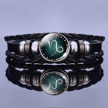 Load image into Gallery viewer, 12 Zodiac Signs Charm Bracelet Men Women Fashion Multilayer Weave Leather Charms 12 Twelve Constellations PU Leather Bracelet Braided Punk Zodiac Sign Bangle
