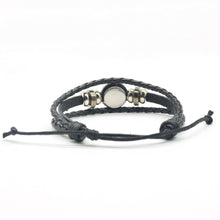 Load image into Gallery viewer, 12 Zodiac Signs Charm Bracelet Men Women Fashion Multilayer Weave Leather Charms 12 Twelve Constellations PU Leather Bracelet Braided Punk Zodiac Sign Bangle

