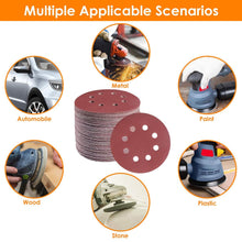 Load image into Gallery viewer, 120-Pack: 5-Inch 8 Hole Round Sandpapers
