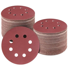 Load image into Gallery viewer, 120-Pack: 5-Inch 8 Hole Round Sandpapers
