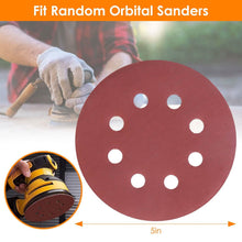 Load image into Gallery viewer, 120-Pack: 5-Inch 8 Hole Round Sandpapers
