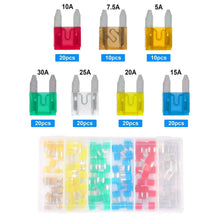 Load image into Gallery viewer, 120-Pieces: Mini Auto Blade Fuse Set
