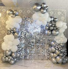 将图片加载到图库查看器，122 pieces White Silver Latex Balloon Arch Garland Kit For Baby Shower Wedding Birthday Graduation Anniversary Bachelorette Party Luxury Ballons
