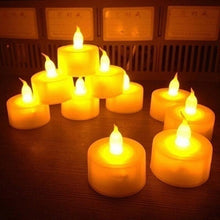 将图片加载到图库查看器，12/24/48pcs Flameless LED Tea light Tea Candles Wedding Light Romantic Candles  Realistic Tea Lights Candles LED Tea light Candles Flickering Bright Tea lights Battery Operated Candles Flameless Candles Lights for  Birthday Party Wedding Decorations
