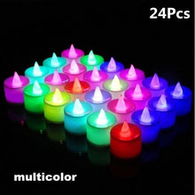 将图片加载到图库查看器，12/24/48pcs Flameless LED Tea light Tea Candles Wedding Light Romantic Candles  Realistic Tea Lights Candles LED Tea light Candles Flickering Bright Tea lights Battery Operated Candles Flameless Candles Lights for  Birthday Party Wedding Decorations
