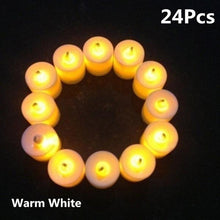 将图片加载到图库查看器，12/24/48pcs Flameless LED Tea light Tea Candles Wedding Light Romantic Candles  Realistic Tea Lights Candles LED Tea light Candles Flickering Bright Tea lights Battery Operated Candles Flameless Candles Lights for  Birthday Party Wedding Decorations
