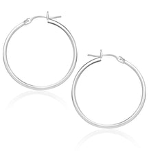 Load image into Gallery viewer, 14k White Gold Polished Hoop Earrings (25 mm)
