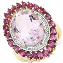 Load image into Gallery viewer, 10.16 Carat Genuine Pink Amethyst and Rhodolite .925 Sterling Silver Ring
