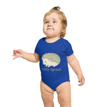 Load image into Gallery viewer, Hedgehog Short Sleeve Baby Bodysuit 'Little Sprout' Organic Cotton Gift for New Parents
