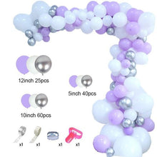 将图片加载到图库查看器，129Pcs Purple And Gold Balloons For Happy Birthday Foil Balloons Banner Circle Dots Garland Birthday Party Decorations Birtdhay Ballons Decoration
