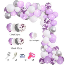 将图片加载到图库查看器，129Pcs Purple And Gold Balloons For Happy Birthday Foil Balloons Banner Circle Dots Garland Birthday Party Decorations Birtdhay Ballons Decoration
