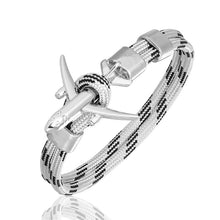 Load image into Gallery viewer, Modern Fashion Airplane Anchor Bracelets Men Charm Rope Chain Paracord Bracelet Women Male Air Force Style Wrap Metal Sport Hook Gift
