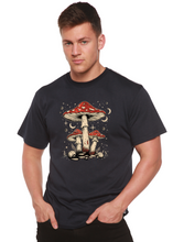 Load image into Gallery viewer, Boho Retro Hippie Mushrooms Natural Unisex Bamboo/Cotton Graphic T-Shirt
