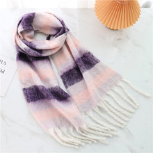 Load image into Gallery viewer, New Luxury Winter Soft Head Wraps Plaid Scarf Shawls Cashmere  Warm Cashmere Scarves Rainbow For Women
